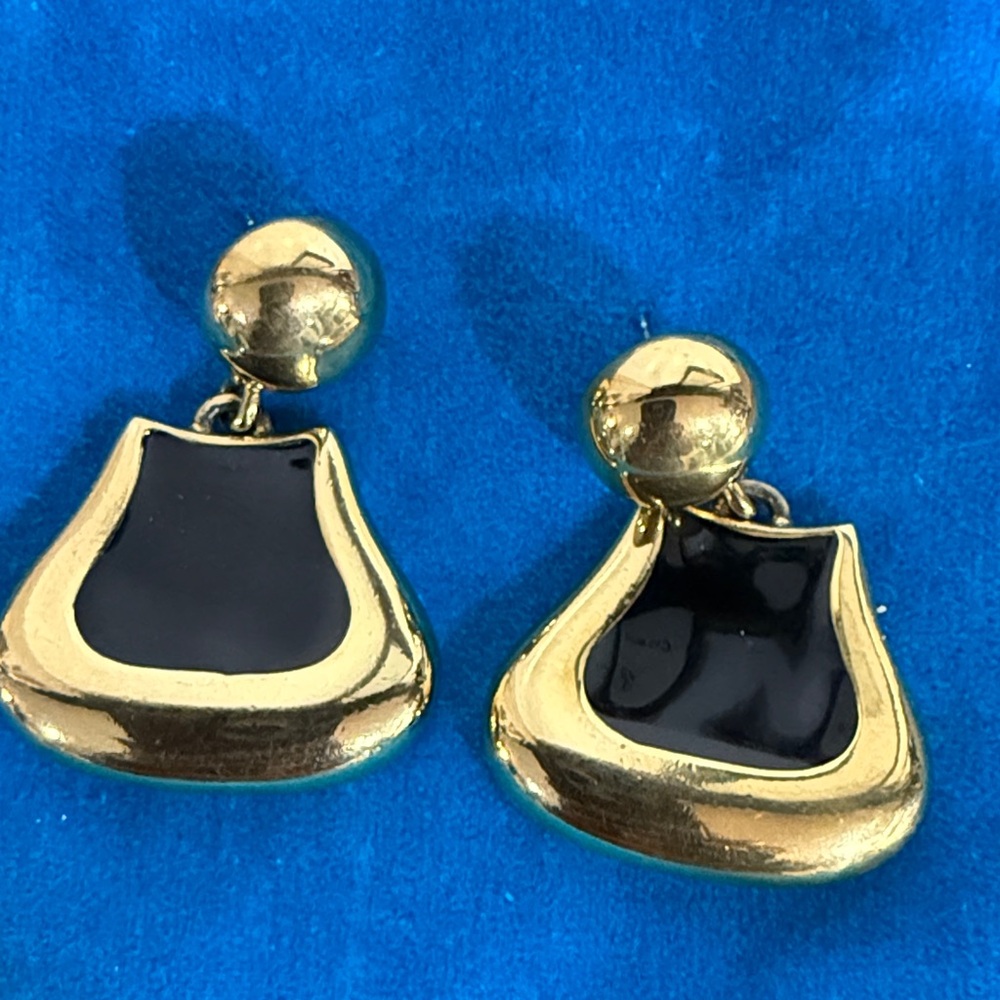 Elegant Gold and Black Earrings